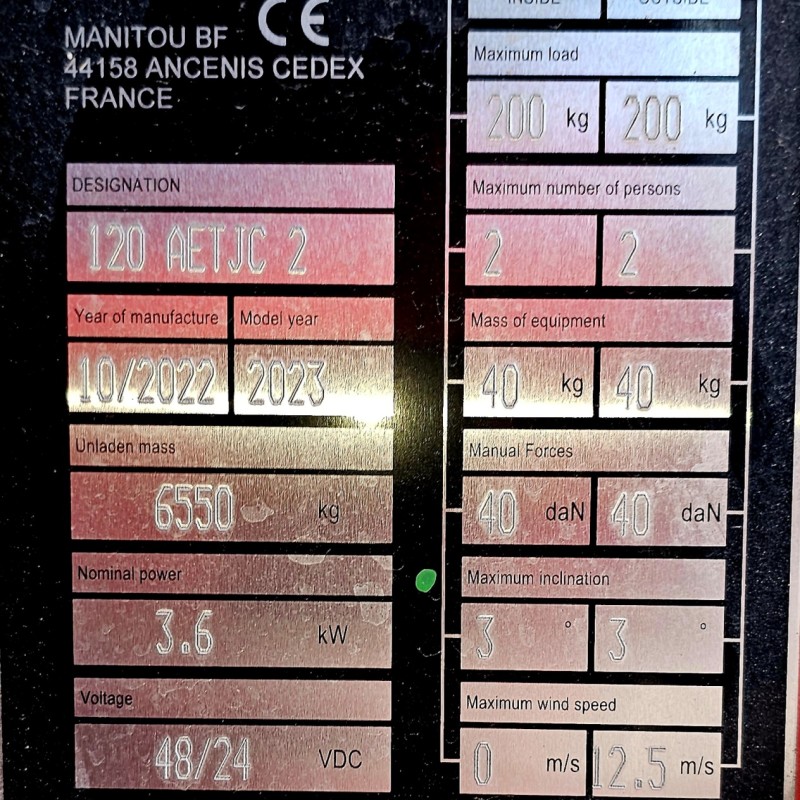 Platforma robocza Manitou 120 AETJ-C