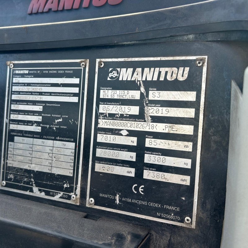 Empilhador telescópico Manitou MLT 733-115 LSU (S1)