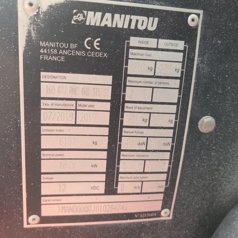 Piattaforma aerea Manitou 160ATJ 4RD ST5 S1