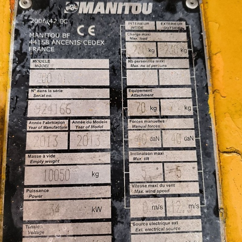 Nacelle élévatrice Manitou 200ATJ