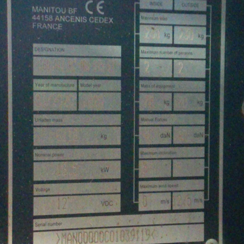 Nacelle élévatrice Manitou 160 ATJ