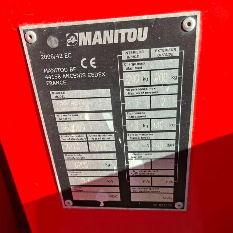 Aerial work platform Manitou 150AETJC