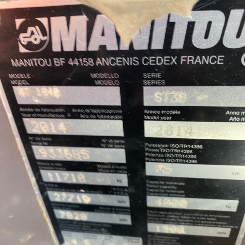 Телескопический погрузчик Manitou MT1840