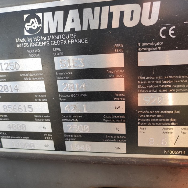 Chariot à mât Manitou MI 25 D