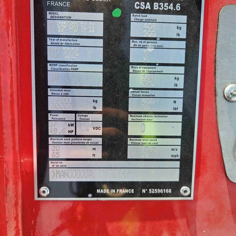 Piattaforma aerea Manitou TJ 65+