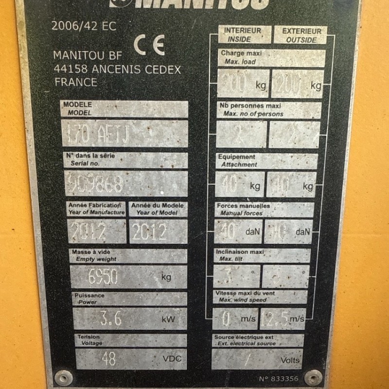 Plataforma elevadora Manitou 170AETJ