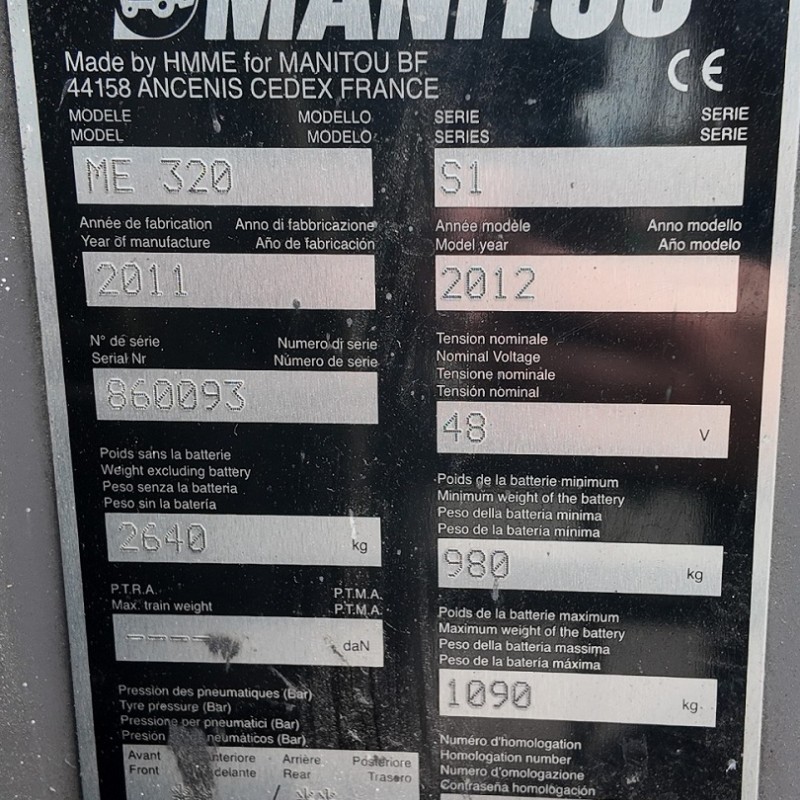 Chariot à mât Manitou ME320